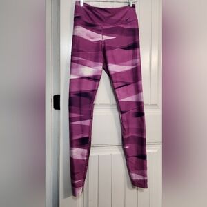 Nike Women's Purple Patterned Made From Recycled Material Leggings.